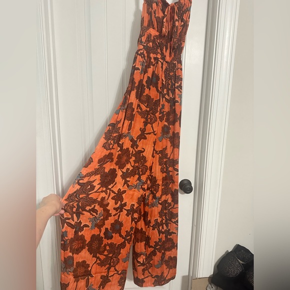 Rachel Zoe Vibrant Orange Patterned Jumpsuit - Picture 3 of 6